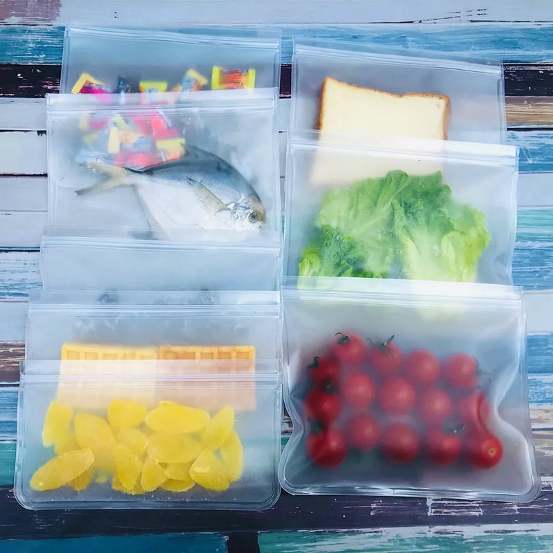 Reusable Leakproof Silicone Ziplock Food Bag Set (12 Pcs)